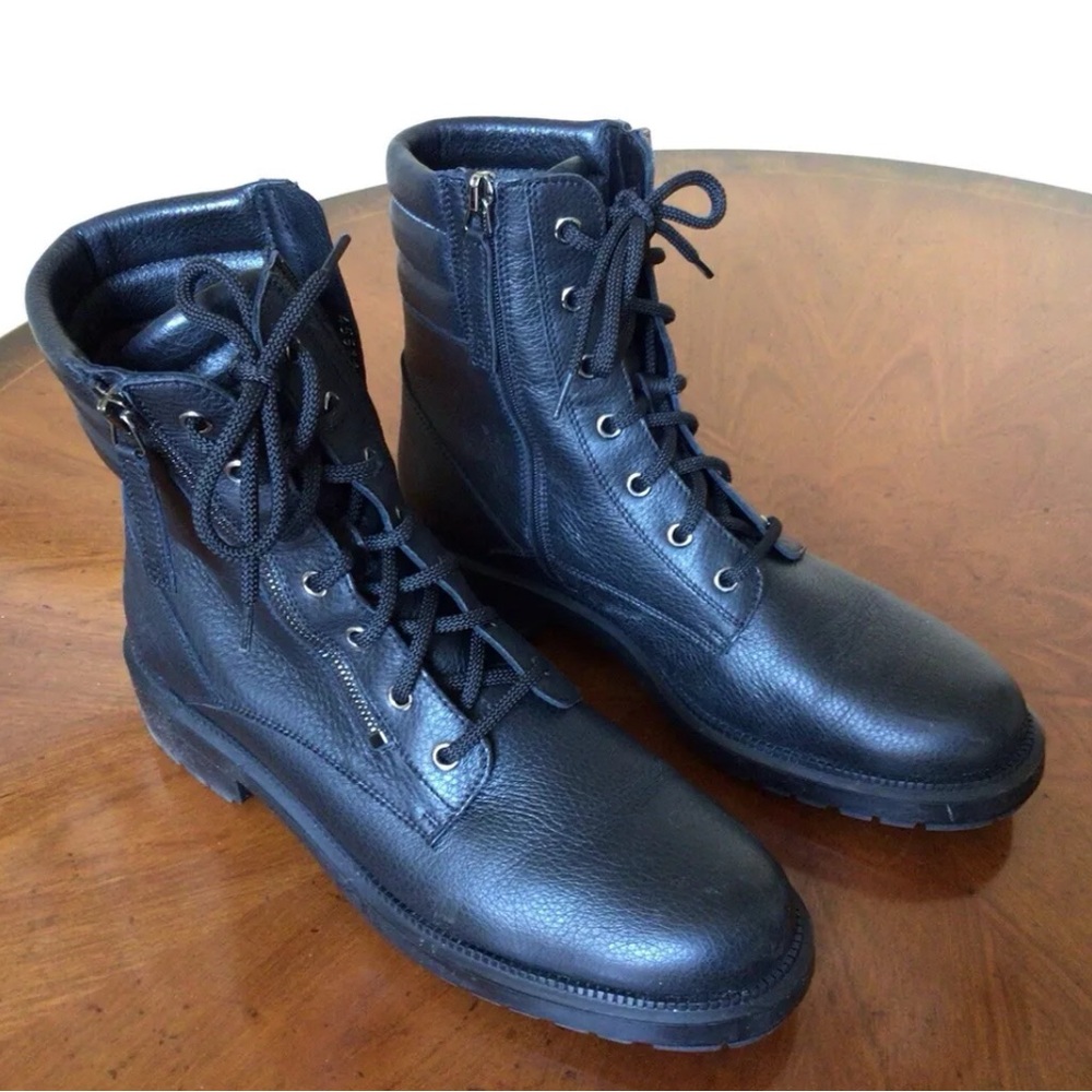Aquatalia Black Leather Laila Boots, 10